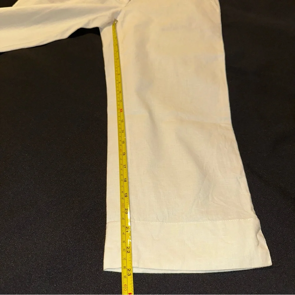 Tommy Bahama Women's Off-White Linen blend cropped Trousers size 6 Ellery fit - Picture 8 of 9